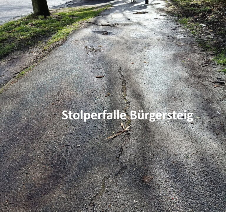 Stolperfalle Bürgersteig Bruchstraße