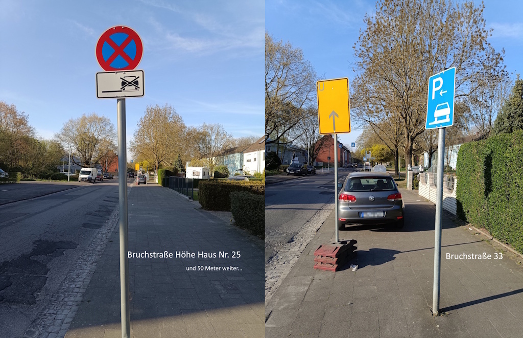 Parken Buergersteig Bruchstrasse