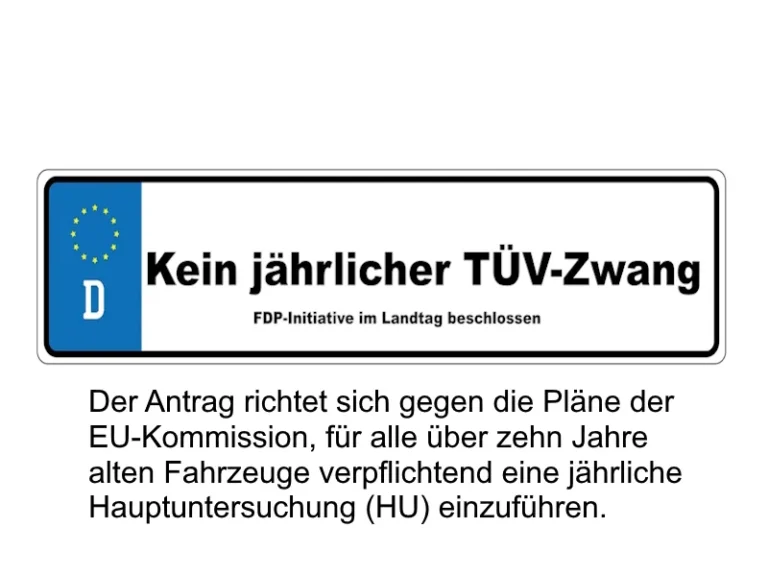 Kein jährlicher TÜV-Zwang: FDP-Initiative im Landtag beschlossen