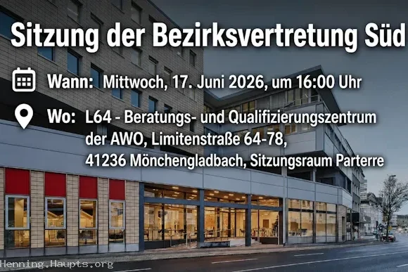 Sitzung der Bezirksvertretung Süd Mönchengladbach