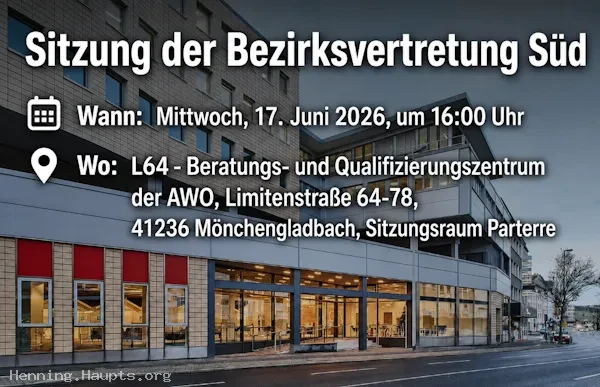 Sitzung der Bezirksvertretung Süd Mönchengladbach