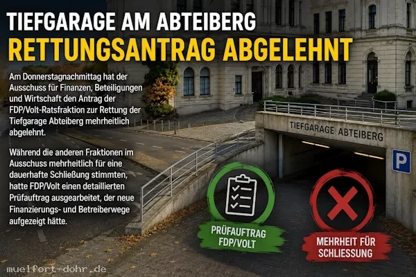 FDP Volt Antrag zur Rettung der Tiefgarage Abteiberg