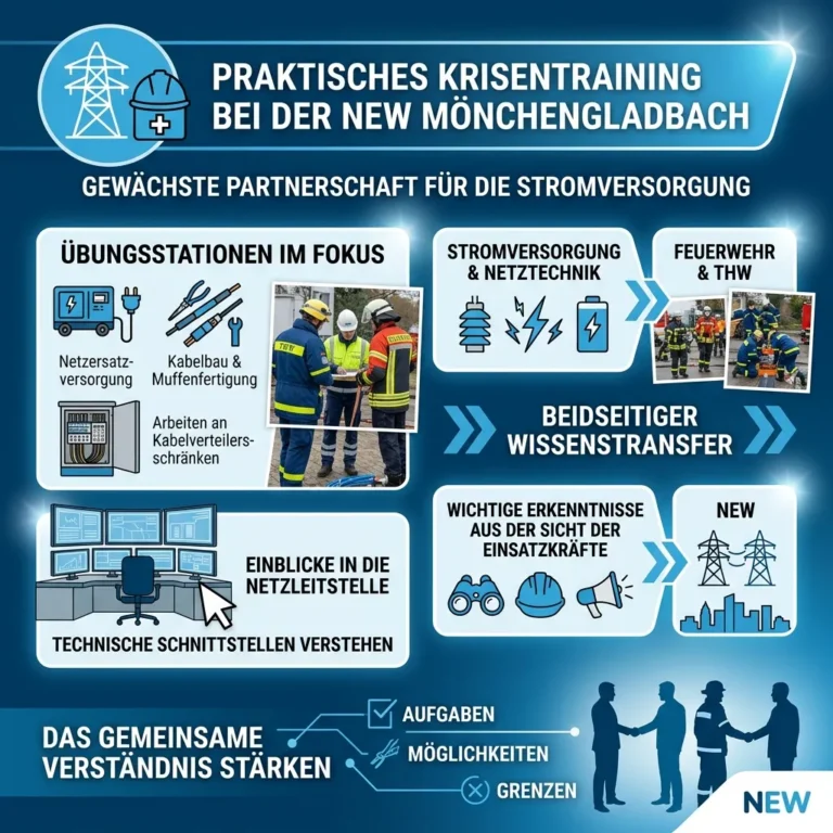 Krisenübung auf dem Gelände der NEW in Mönchengladbach